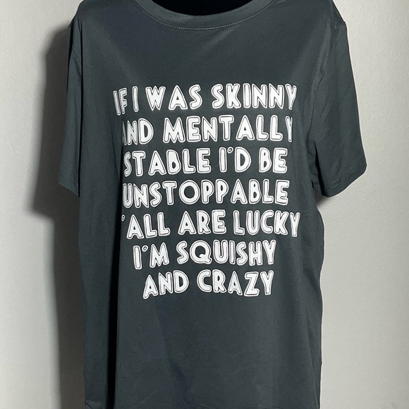 New Ladies Plus 1X (14) Grey Graphic T Shirt - Picture 2 of 3